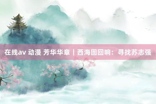 在线av 动漫 芳华华章｜西海固回响：寻找苏志强