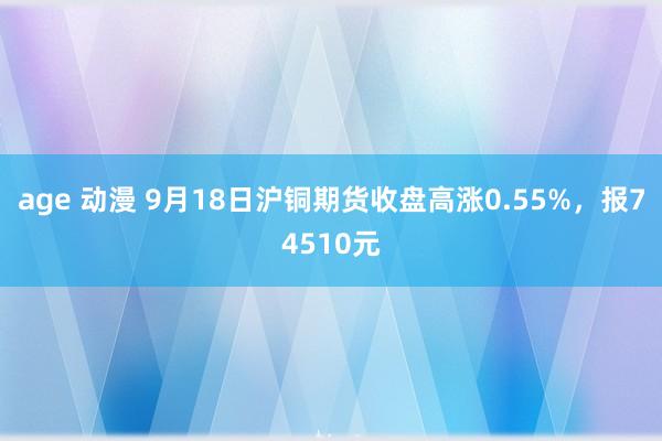 age 动漫 9月18日沪铜期货收盘高涨0.55%，报74510元