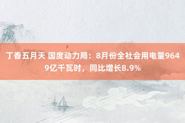 丁香五月天 国度动力局：8月份全社会用电量9649亿千瓦时，同比增长8.9%