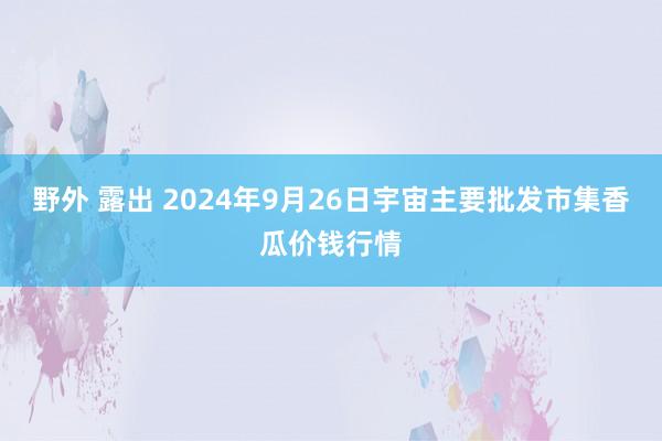 野外 露出 2024年9月26日宇宙主要批发市集香瓜价钱行情