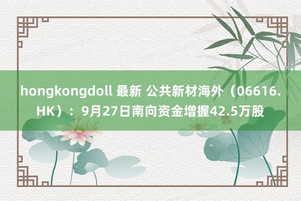 hongkongdoll 最新 公共新材海外（06616.HK）：9月27日南向资金增握42.5万股