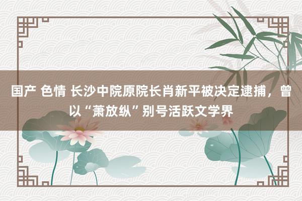 国产 色情 长沙中院原院长肖新平被决定逮捕，曾以“萧放纵”别号活跃文学界