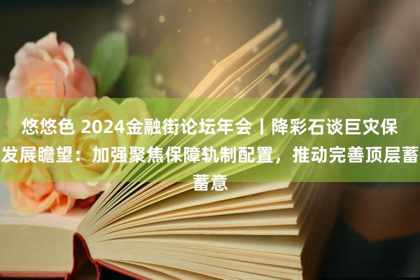 悠悠色 2024金融街论坛年会丨降彩石谈巨灾保障发展瞻望：加强聚焦保障轨制配置，推动完善顶层蓄意