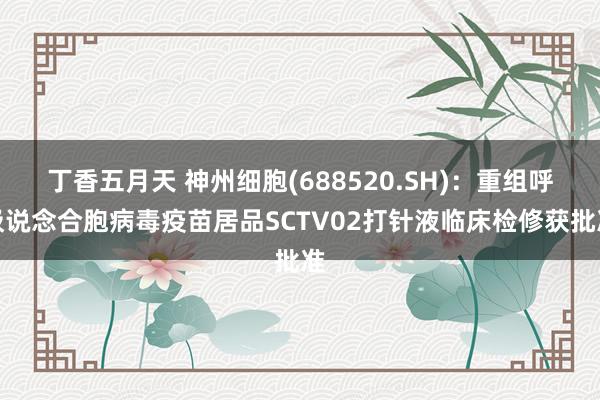 丁香五月天 神州细胞(688520.SH)：重组呼吸说念合胞病毒疫苗居品SCTV02打针液临床检修获批准