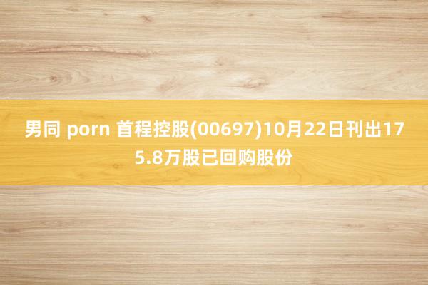 男同 porn 首程控股(00697)10月22日刊出175.8万股已回购股份