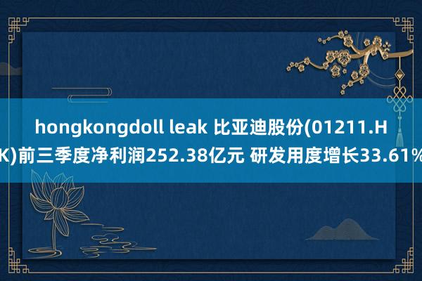 hongkongdoll leak 比亚迪股份(01211.HK)前三季度净利润252.38亿元 研发用度增长33.61%