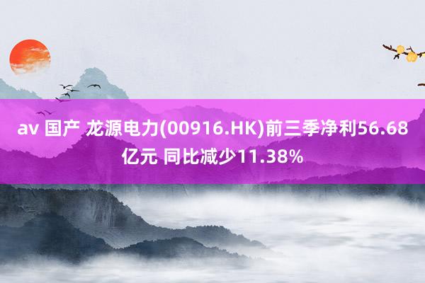 av 国产 龙源电力(00916.HK)前三季净利56.68亿元 同比减少11.38%