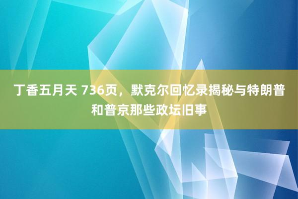 丁香五月天 736页，默克尔回忆录揭秘与特朗普和普京那些政坛旧事