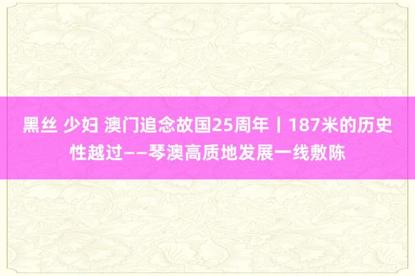 黑丝 少妇 澳门追念故国25周年丨187米的历史性越过——琴澳高质地发展一线敷陈