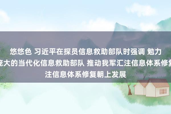 悠悠色 习近平在探员信息救助部队时强调 勉力修复一支庞大的当代化信息救助部队 推动我军汇注信息体系修复朝上发展