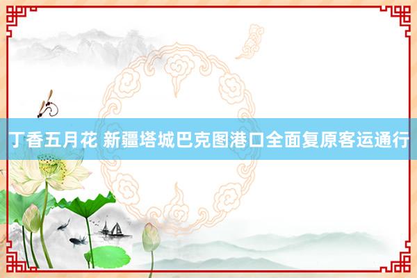 丁香五月花 新疆塔城巴克图港口全面复原客运通行