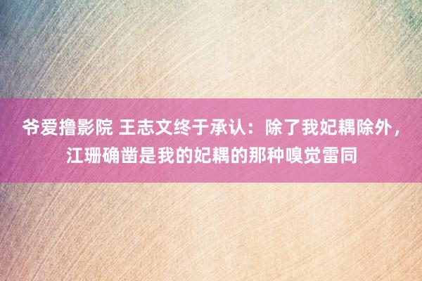 爷爱撸影院 王志文终于承认：除了我妃耦除外，江珊确凿是我的妃耦的那种嗅觉雷同