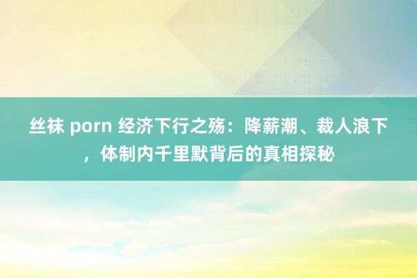 丝袜 porn 经济下行之殇：降薪潮、裁人浪下，体制内千里默背后的真相探秘