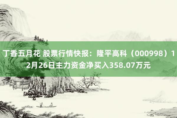 丁香五月花 股票行情快报：隆平高科（000998）12月26日主力资金净买入358.07万元