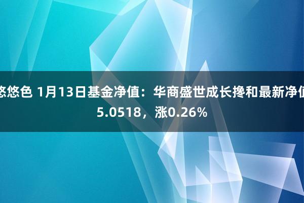 悠悠色 1月13日基金净值：华商盛世成长搀和最新净值5.0518，涨0.26%