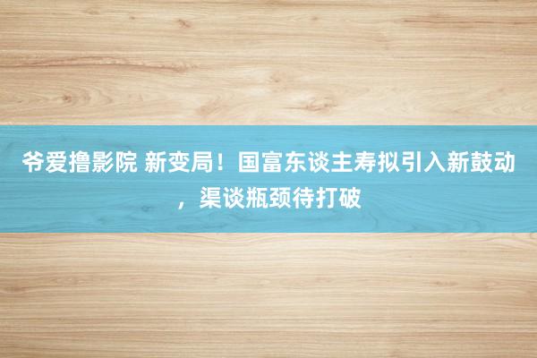 爷爱撸影院 新变局！国富东谈主寿拟引入新鼓动，渠谈瓶颈待打破