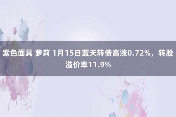 紫色面具 萝莉 1月15日蓝天转债高涨0.72%，转股溢价率11.9%