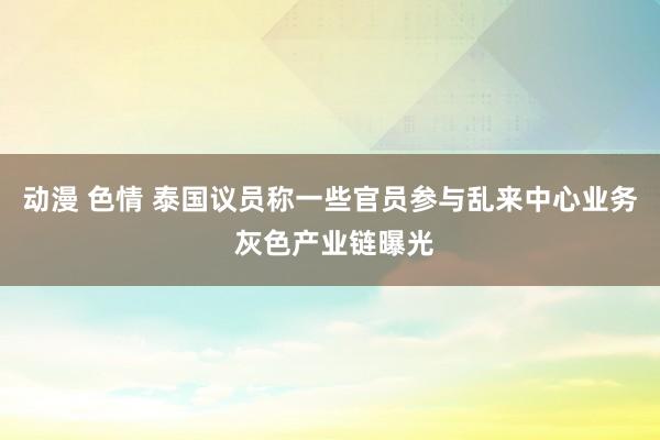 动漫 色情 泰国议员称一些官员参与乱来中心业务 灰色产业链曝光