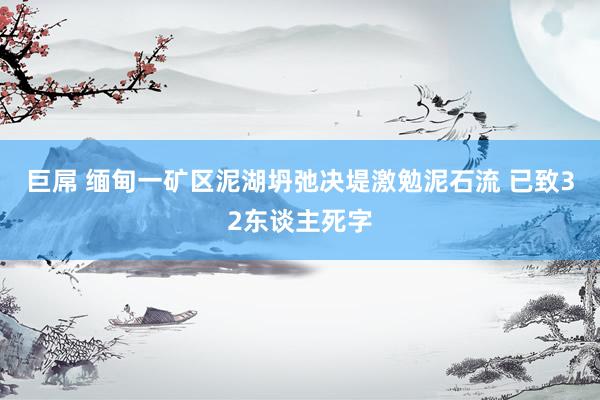 巨屌 缅甸一矿区泥湖坍弛决堤激勉泥石流 已致32东谈主死字